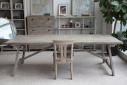 法式美式田园乡村侘寂风格家具实木老松木头长餐桌子原木自然长桌