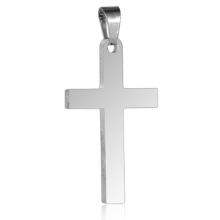 不锈钢十字架项链钛钢个性简约金色，吊坠饰品男士，可刻字黑色项坠