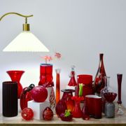 现代简约玻璃花瓶桌面，摆件红色系玻璃花瓶，家居工艺品彩色玻璃花器
