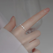 蝴蝶结戒指女设计小众食指戒指，女时尚个性925银戒指2022年潮