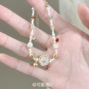 「洛神冰花」新中式串珠手链2023轻奢质感时尚复古小众闺蜜链