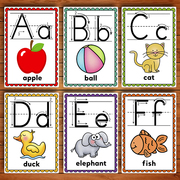 26个英文字母单词闪卡英语，abc卡片幼儿童玩具，小学早教师塑封教具