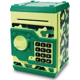 儿童密码箱储蓄罐玩具保险柜箱存钱罐，存取款机自动吸纸迷你atm机