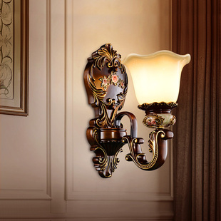 卡信之光 欧式壁灯客厅背景墙灯 新古典奢华美式复古卧室床头壁灯