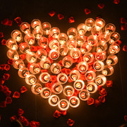 520心形蜡烛50只浪漫求婚七夕情人节装饰创意生日表白布
