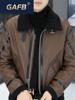 冬季男士皮袄加厚保暖pu拼接皮衣，2023冬款加绒修身皮毛一体男装
