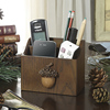 实木美式遥控板木质客厅，茶几桌面笔筒遥控器，放置架办公桌收纳盒
