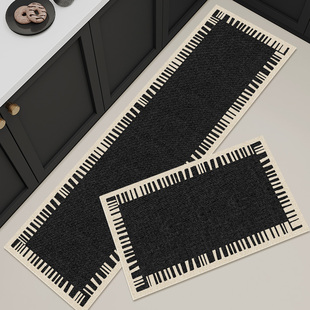 科技皮革厨房地垫可擦免洗耐脏长条地毯，防水防污防油防滑脚垫整铺