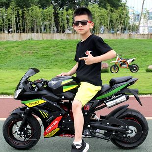 小型摩托车儿童49cc迷你摩托，车灯款中小跑车，汽油儿童成人23年