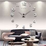 创意时尚钟表客厅墙贴时钟家用装饰静音个性挂钟自粘免打孔3D挂表