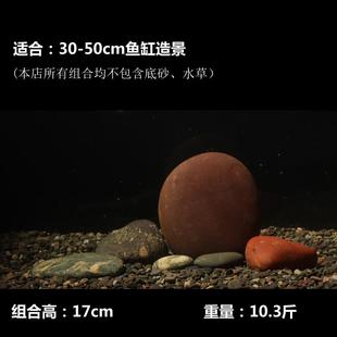 30-50鱼缸造景天然鹅卵，石色珊瑚南美原生草缸水族装饰石头摆件