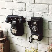 创意酒吧风格 家居装饰品 复古做旧工艺摆件 壁挂式电话机