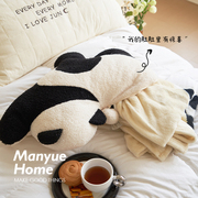 蔓越家ins网红可爱熊猫抱枕盖毯二合一沙发毯午睡毯抱枕靠垫靠枕