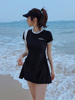 韩国ins学生泳衣女运动遮肚显瘦连体裙式保守泡温泉游泳装