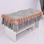 欧式布艺灰方凳防尘罩方形，皮墩子试换鞋凳沙发凳子保护罩套可