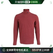 香港直邮armanicollezioni男士，枣红色多材质高领长袖，t恤衫scm1