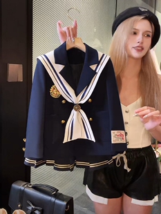 女童学院风套装海军领洋气，时髦外套半身裙23秋装女宝宝jk制服