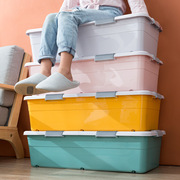 床底收纳箱塑料带滑轮衣物，被子床底带轮储物整理箱鞋子床下收纳盒