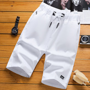 沙滩短裤男夏季运动休闲宽松美式工装裤子，纯棉薄款潮流五分裤