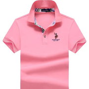 高端保罗粉色Polo衫男士短袖T恤 夏季纯棉翻领宽松半袖男装体恤潮