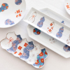 日本进口有田烧德七窑手绘葫芦碟子陶瓷长方盘异形盘茶碟日料餐具
