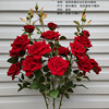 高级仿真花红玫瑰花假花花束客厅装饰摆设上档次塑料花摆件