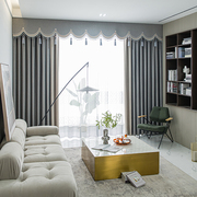 日式棉麻窗帘简约现代风，客厅卧室落地遮光帘，高端帘头窗幔定制