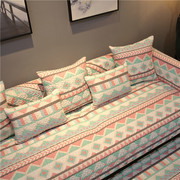 极速红豆波西米亚纯棉沙发垫简约现代四季通用客厅沙发套全盖