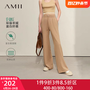 Amii极简休闲裤女2024春季阔腿裤宽松显瘦直筒拖地裤运动裤
