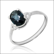 贵菲尔  925银天然蓝宝石戒指
