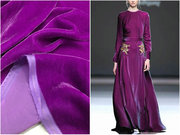 兰花紫纯色真丝丝绒面料 天鹅绒重磅桑蚕丝布料 连衣裙旗袍时装料