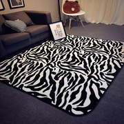 简约时尚黑白条纹斑马地垫客厅，茶几地毯卧室，床边毯现代沙发地垫