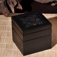 方形双层两用香盒黑檀木质香炉