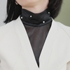 TT unique原创设计软纱高领堆堆领装饰珍珠黑/白内搭衣领女假领子