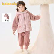 巴拉巴拉儿童睡衣套装冬季加厚保暖家居服男女童，可外出小童大童潮