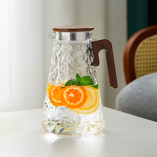 玻璃冷水壶大容量耐高温家用夏季冰箱储水壶凉白开杯耐热茶壶套装