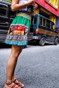 罗大娘(罗大娘)多色泰国短裙，重工流苏串珠民族，风高腰半身裙波西米亚沙滩裙