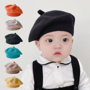 婴儿帽子春秋款贝雷帽小宝宝毛线帽四季男女宝新生儿针织帽小月龄