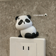 可爱小熊猫开关贴3ld立体创意卡通卧室灯开关插座遮丑装饰墙贴树