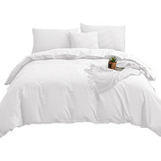 民宿宾馆酒店专用床上用品纯白色床单四件套全棉北欧3三件套