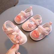 宝宝布鞋女1-3岁学步鞋婴儿，透气软底防滑幼儿园室内鞋春秋公主鞋