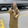 羽绒棉服女2023冬韩版中长款连帽棉，衣女字母加厚棉袄保暖外套