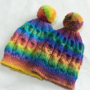 自由生长21AW限量原创手工全羊毛毛线彩色彩虹渐变帽 保暖帽