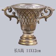古典高脚杯花器柱花瓶花盆古333做旧铁艺属银色花复欧式金婚礼花