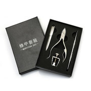 美甲工具鹰嘴钳剔甲器嵌甲3件套修脚指甲钳套装嵌甲矫正器不锈钢