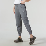 Nike耐克灰色加绒长裤女高腰针织束脚裤保暖跑步运动休闲裤FB5432