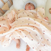 婴儿浴巾四六层纱布包巾，夏季双层超薄新生儿，襁褓巾空调毯盖毯抱毯