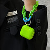 荧光绿airpods1/2代保护套适用苹果三代无线耳机壳pro3硅胶挂链软
