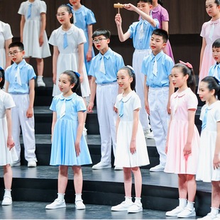 儿童合唱服演出服女童舞蹈大合唱团中小学生爱国朗诵表演服装