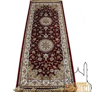 新疆和田机织丝毯80*200时尚，典雅厚丝，走廊玄关地毯门厅小地毯地